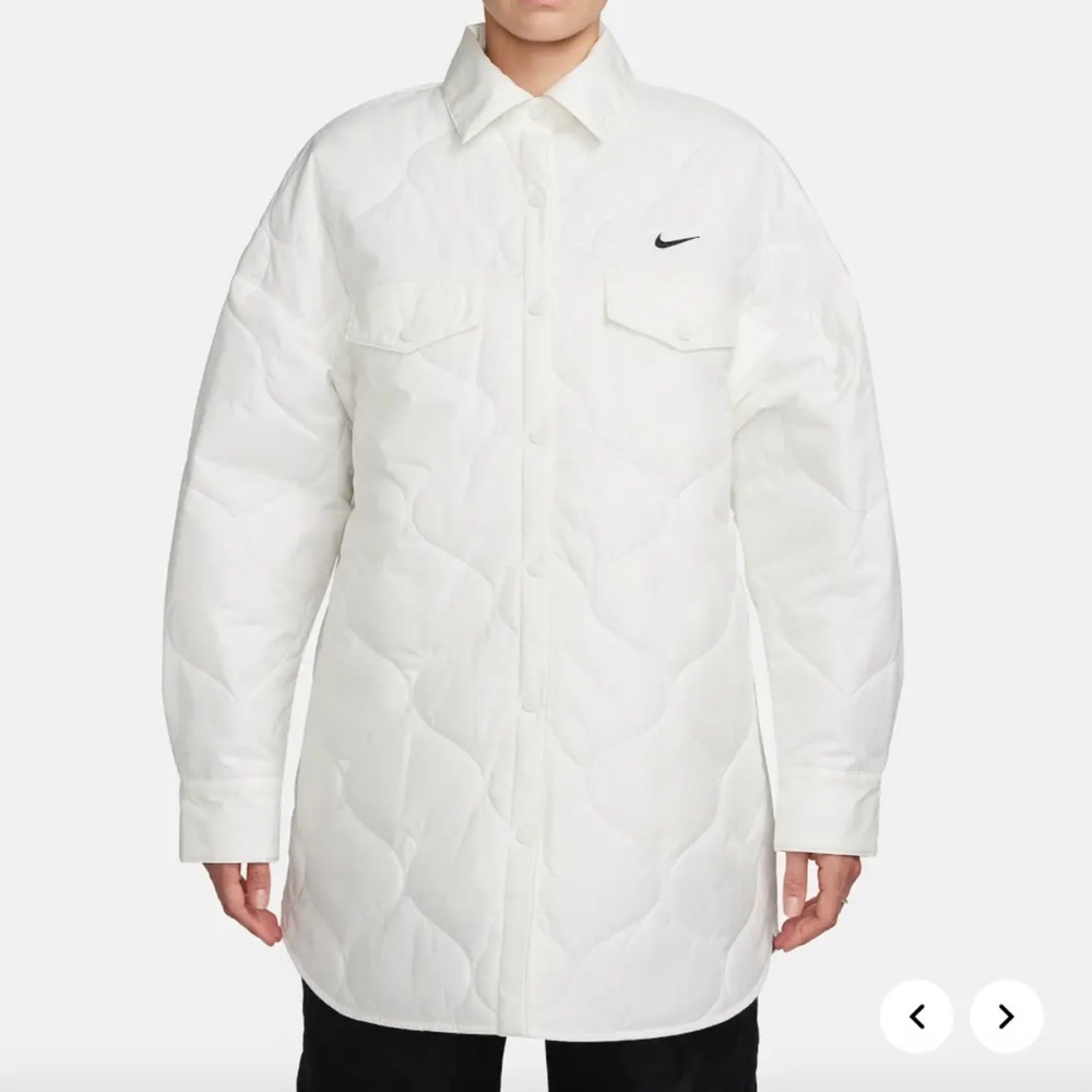 Nike Sportswear Essential Quilted Trench Jacket Womens White NWT - Picture 1 of 3
